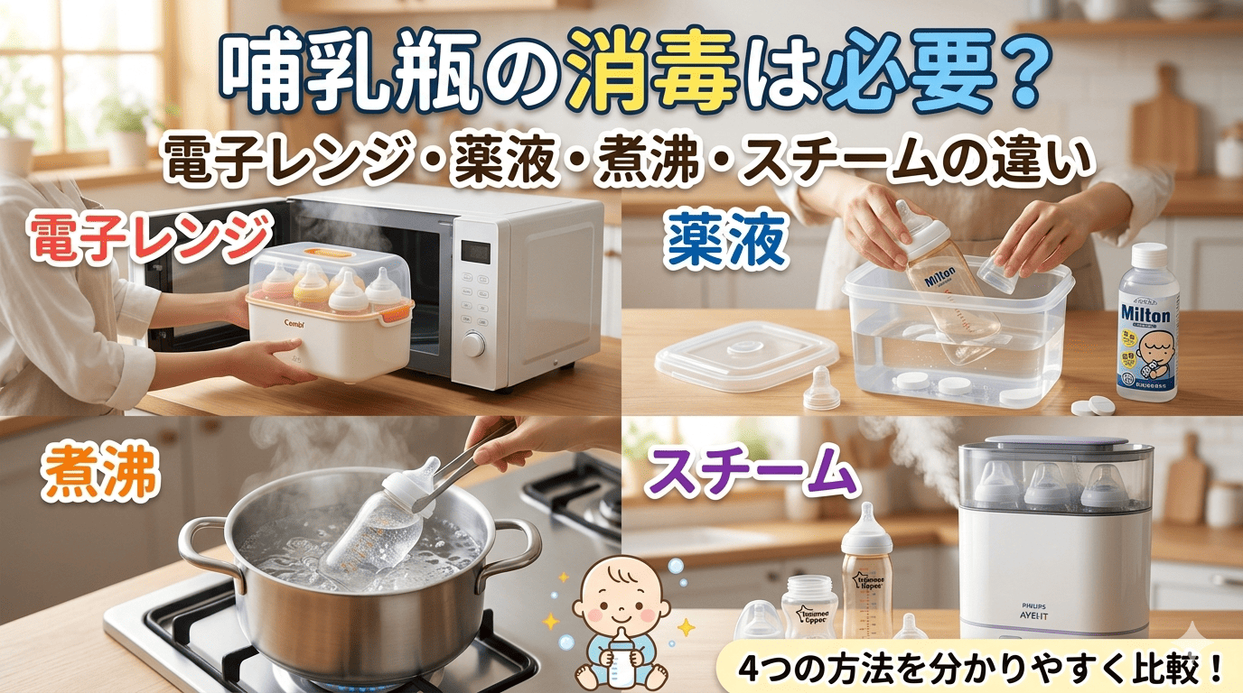 哺乳瓶消毒に関する記事のサムネイル画像