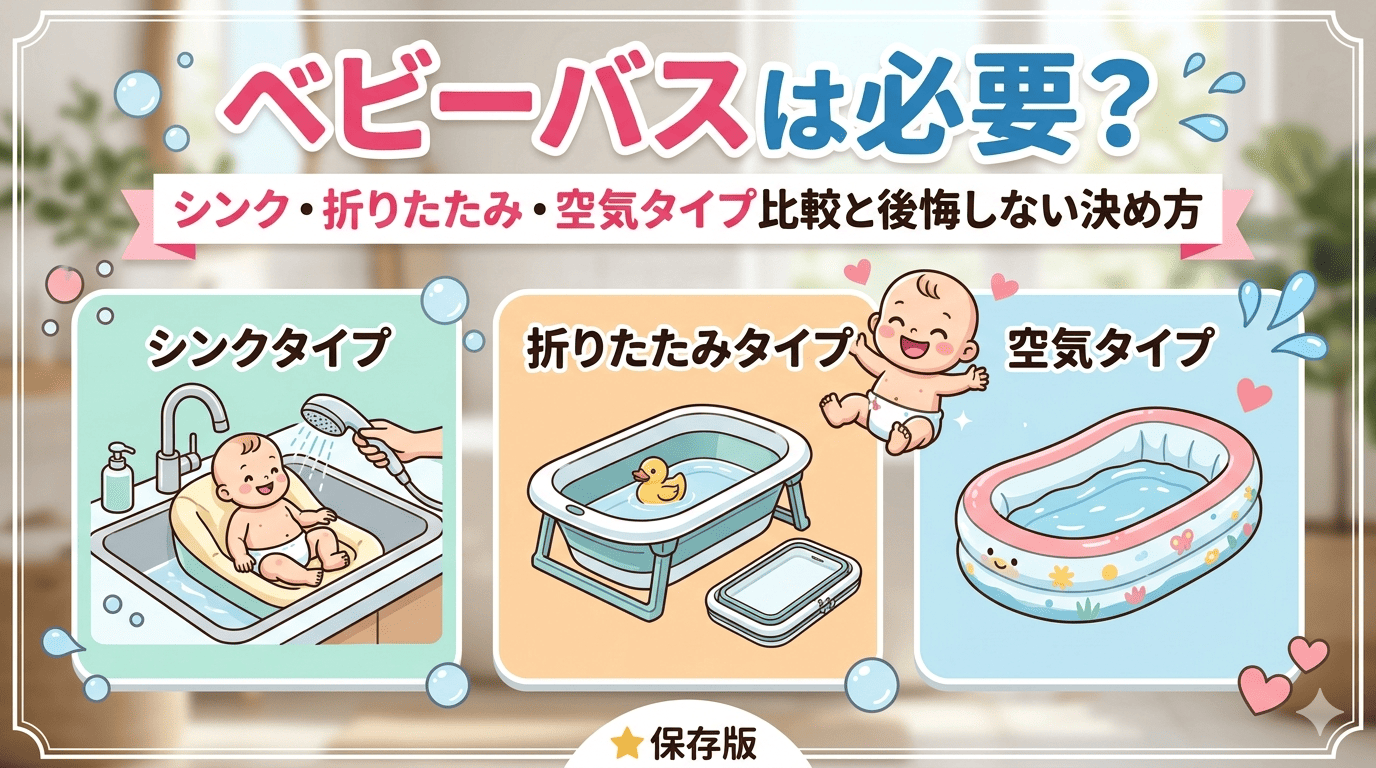 ベビーバスは必要？シンク・折りたたみ・空気タイプ比較と後悔しない決め方という記事のサムネイル画像